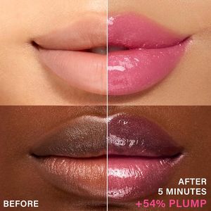 Huile repulpante pour les lèvres végane longue durée avec grand applicateur, base de maquillage hydratante et changeante de couleur, avec pochette en PU - Product Image 4