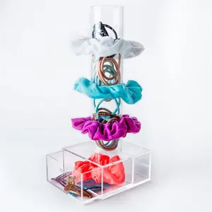 Beenyx Scrunchie Holder Stand Acrylic Scrunchie Holder for a Lot of  Scrunchies Clear Acrylic Hair Ties Organizer Stand 10 Inch