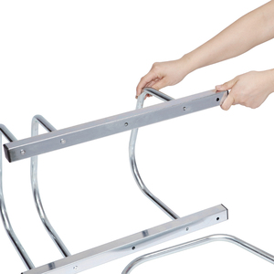 3 cuadros Soporte para bicicleta Acero galvanizado Estante <span class=keywords><strong>de</strong></span> almacenamiento ajustable Bicicleta Estacionamiento en el piso al aire libre - Product Image 3