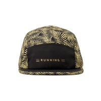 Gorra de running personalizada de 5 paneles, impermeable, de poliéster, con perforaciones cortadas a láser, visera personalizada, logo reflectante, gorra perforada para ciclismo.