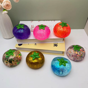 Juguete Antiestrés de Simulación de Tomate con Polvo Dorado, Caramelo de Malta, de Compresión y Rebote Lento, Venta al por Mayor de Fábrica - Product Image 2