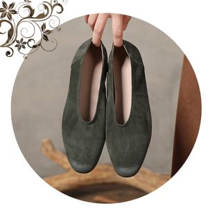 Mocassins plats pour femmes en cuir de suède d'agneau et cuir de porc, chaussures de bureau formelles, faible MOQ, personnalisation du logo, fabrication sur mesure - Product Image 2