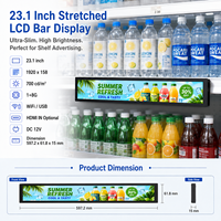 Pantalla LCD Profesional de Barra Estirable 12:1, Pantalla Industrial con Sistema Android para Comercio Minorista, Transporte y Comercio
