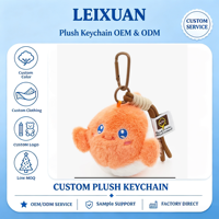 Porte-clés en peluche animaux marins en gros, breloque poisson-clown moelleux avec mousqueton métallique, logo personnalisé disponible