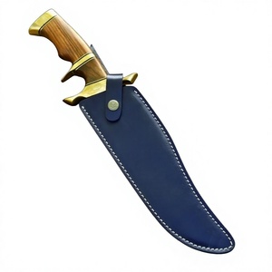Couteau de survie Black Smith 1987, fait main, en acier inoxydable, lame pointe clip de 15 pouces, bolster en laiton rose, 4 mm - Product Image 2