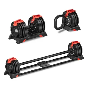 New Design Workout Multi Gym Machine Fitness Equipment 3 In 1 Adjustable Dumbbell Kettlbell For Home Exercise