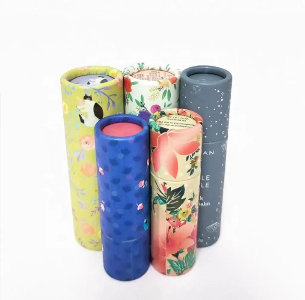 Recycelbare umwelt freundliche kunden spezifische leere Kosmetik Lippen balsam Deodorant Stick Verpackung Brown Kraft Push Up Paper Tube