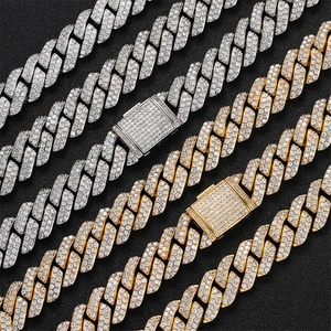 Popular Hot Sale 10mm 12mm 15mm <b>Copper</b> Gold Plated Link <b>Chain</b> Cuban Necklace Men's - Product Image 4