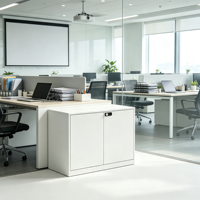 Archivador Metálico Comercial Moderno y Duradero con Cerradura de Código Digital, Blanco, de 2 Puertas, para Oficina en Casa