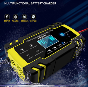 STARZ SZ-J30 Chargeur/Mainteneur de batterie de voiture intelligent automatique 12V/8A 24V/4A avec écran LCD, réparation par impulsions, thermique, 110-240V - Product Image 6