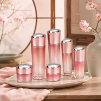 Ensemble de flacons cosmétiques en verre de qualité supérieure avec pompe, 120 ml, 100 ml, 50 ml, 30 g, emballage rhomboïde pour produits de soin de la peau, sérum, crème, avec logo