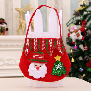Artículos navideños, bolsa de peluche con forma de manzana, bolsa de regalo de Papá Noel, bolsa de regalo pequeña para niños, decoraciones - Product Image 2