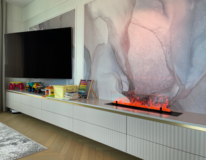 <span class=keywords><strong>Chimenea</strong></span> de Vapor Moderna de 90 cm con Efecto de Llama de Agua 3D, Segura para Niños - Product Image 3