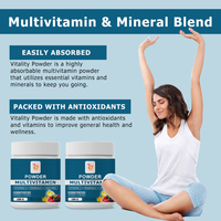 Multivitaminepoeder met vitamine C, mineralen, enzymen, fruitpunch smaak, natuurlijk gearomatiseerd, verhoogt natuurlijke energie, immuunondersteuning