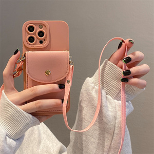 Étui portefeuille antichoc en cuir de couleur unie avec fentes pour cartes et lanière pour <span class=keywords><strong>iPhone</strong></span> 17 Air 16 15 14 13 Pro Max - Product Image 4