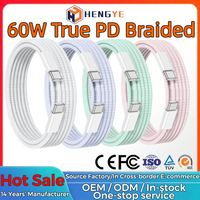 Cable USB OEM de Fábrica, 60W, 2m, 6 pies, Cable Tipo C de Carga Rápida, Trenzado de Nailon, Resistente, Cables de Datos USB-C de 60W