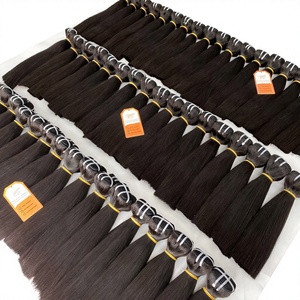 Super Bone Straight Weft Bundles 100 grammes pour une belle perruque complète avec extensions de cheveux humains HD Lace Frontal - Product Image 1