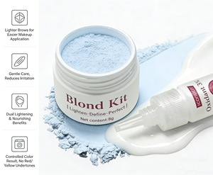 Kit professionnel de blanchiment des sourcils, kit de décoloration douce des sourcils foncés à domicile, kit de poudre de blanchiment des sourcils - Product Image 2