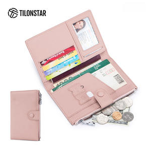 TPW108P Hot Selling Slimline Travel <b>Document</b> Case RFID Blocking Real Leather <b>Wallet</b> Family Passport Holder With Zipper Pocket - Product Image 4