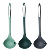 Wok résistant à la chaleur avec longue poignée en Silicone, ensemble d'ustensiles de cuisine, louche en Silicone avec filtre, outils de cuisine
