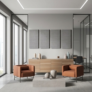 Panneau acoustique décoratif en <span class=keywords><strong>tissu</strong></span> absorbant le son pour mur, panneau mural acoustique écologique en <span class=keywords><strong>tissu</strong></span> pour hall et bureau - Product Image 5