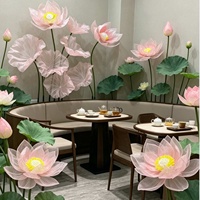 Op maat gemaakte decoratie binnenhuwelijksimulatie lotusbladknop Chinese pastorale stijl boeddhistische zaal gigantische lotusbloemen decoratie