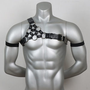 Arnés de Pecho de Cuero PU para Hombre, Negro, con Correas Ajustables, Estilo Gótico Punk, Arnés de Pecho Sexy para Hombres <span class=keywords><strong>Gay</strong></span> Fetichistas - Product Image 3