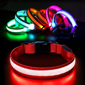ปลอกคอสุนัขแบบเรืองแสง LED ชาร์จไฟผ่าน USB ดีไซน์เรียบง่ายทันสมัย ผลิตจากไนลอนกันน้ำ เพื่อความปลอดภัยสำหรับสัตว์เลี้ยงในเวลากลางคืน - Product Image 1