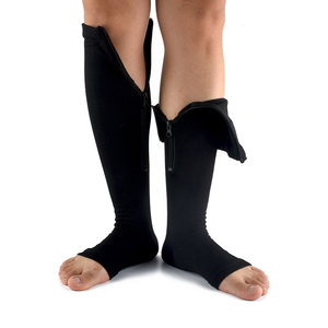 Unisex 20-30 Mmhg Plantar Fasciitis <span class=keywords><strong>Zip</strong></span> <span class=keywords><strong>up</strong></span> Mở Toe Womens Y Tá Dây Kéo Nén Vớ - Product Image 5