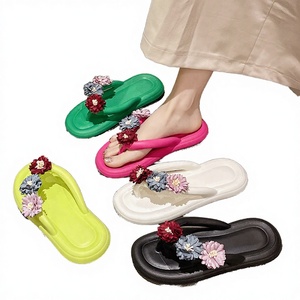 Fashion Trend New Lovely Flower Summer Beach Casual Light Weight Quick Dry Anti-Slip Outdoor <b>Ladies</b> Women <b>Flip</b> <b>Flops</b> EVA - Product Image 2