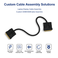 Câble EDP personnalisé pour écran d'ordinateur portable, 40 broches, 0,5 mm, 40AWG, faisceau de câbles micro-coaxiaux pour écran LCD d'ordinateur portable