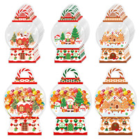 Sachet Doypack en plastique vide réutilisable, motif machine à bonbons thème Noël, pour emballage cadeau de bonbons et faveurs de fête pour enfants, vente en gros