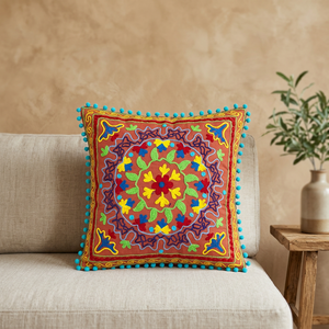 Vintage Indian Ethnic Suzani Embroidered Wall Hanging Boho <b>Single</b> Bedding Tribal Bedcover Table Cloth for Home Decor Embroidery - Product Image 3