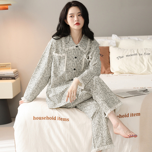 <span class=keywords><strong>Camicia</strong></span> <span class=keywords><strong>da</strong></span> <span class=keywords><strong>notte</strong></span> a maniche lunghe in <span class=keywords><strong>cotone</strong></span> 2025 e pantaloni di alta qualità lavorati a maglia elegante pigiama stampato per indumenti <span class=keywords><strong>da</strong></span> <span class=keywords><strong>notte</strong></span> comodi <span class=keywords><strong>da</strong></span> donna - Product Image 5
