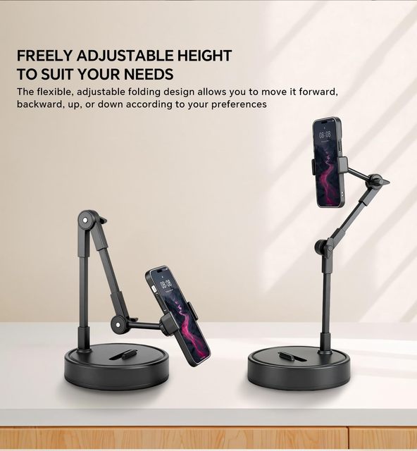 Phone Holder Portable Folding Multi-angle Adjustable Stand for Cell Phone Height Adjustable Phone Bracket for Live Broadcast