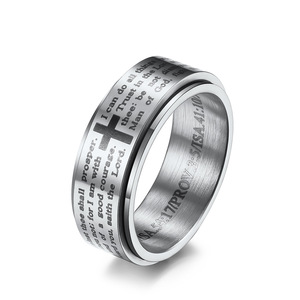 Cross-border best-selling self-motivational and inspirational <b>titanium</b> steel rotating <b>ring</b>/bracelet jewelry with motivational qu - Product Image 5