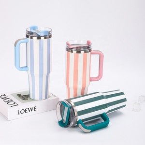 Vaso Térmico Portátil de Acero Inoxidable de 40oz, Apto <span class=keywords><strong>para</strong></span> Alimentos, con Asa y Pajita, <span class=keywords><strong>para</strong></span> Café - Product Image 2
