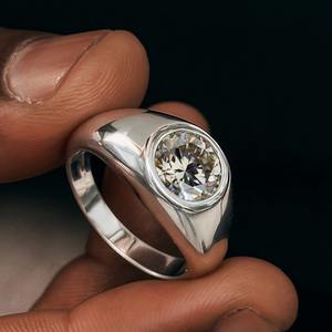 Baru minimalis kualitas tinggi 925 perak Moissanite perhiasan cincin janji pernikahan untuk wanita dan pria - Product Image 1