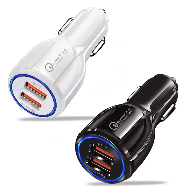 OEM Dual Port USB Car Charger Fast Charging 2 Usb Port Quick Charge 3.0 Car Charger for Phone