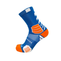 Chaussettes de sport respirantes en polyester rayé avec logo personnalisé imprimé, bordure et corps en tissu éponge, pour la randonnée, le cyclisme et les activités de plein air
