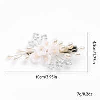 SLBRIDAL Barrettes à cheveux de mariée faites à la main avec fleurs en strass et cristaux, accessoires de coiffure pour femmes et filles