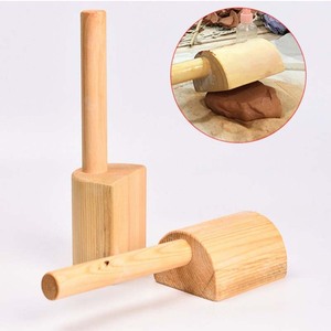 Piatto tronco di legno mazzuolo strumenti di appiattimento in ceramica legno Clapping Board Clapper argilla legno Paddle argilla - Product Image 4