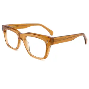 Nieuwe Mode Unieke Man Vierkant Acetaat Optische Frames Handgemaakte Bril Bril Custom Oem Brillen Monturen Voor Mannen Vrouwen