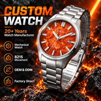Montre mécanique de luxe OEM personnalisée avec étiquette privée, mouvement automatique japonais 8215, boîtier en acier inoxydable 316L, montre pour homme