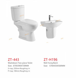 Haut de gamme en céramique deux pièces toilettes publiques avec bassin suspendu salle de bain convient sanitaires wc toilettes ensemble - Product Image 2