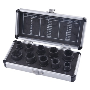 10pcs Automotive Vehicle Wheel <strong>Nut</strong> Removal Tool Twist Socket Set &amp; <strong>Nut</strong> Lock Remover Screw <strong>Extractor</strong> for Car Wheels - Product Image 1
