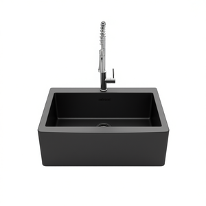 Lavello da Cucina Stile Rustico 36 Pollici, Vasca Singola, Nero Opaco, con Frontale a Grembiule, in Acciaio Inossidabile - Product Image 1