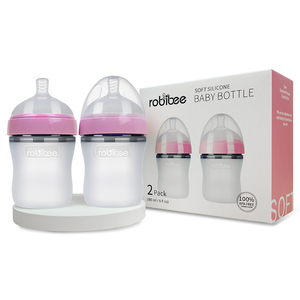 Vente flash : <span class=keywords><strong>biberon</strong></span> <span class=keywords><strong>pour</strong></span> bébé en silicone anti-colique sans BPA avec motif imprimé, 0-12 mois, lot de 2 - Product Image 2