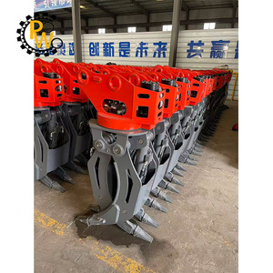 360 °   Grappin rotatif hydraulique à couple élevé pour la préhension de pierres avec doubles mâchoires fixes en acier pour excavatrice CAT de 12 à 16 tonnes - Product Image 3