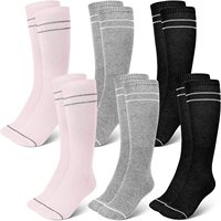Chaussettes de compression sportives solides pour femmes OEM/ODM, chaussettes de yoga élastiques pour le cyclisme, chaussettes mi-mollet en coton pour la maternité